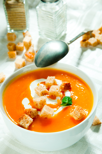 Kumara Soup with Buttered Pecans