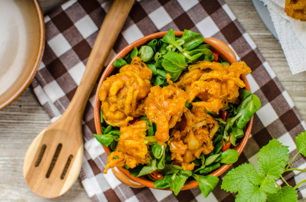 Golden Kumara with Peanut Bhajis