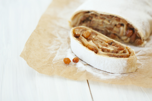 Caramelised Baked Fruit and Kumara Roll