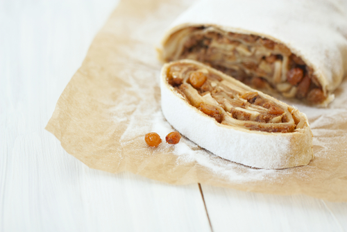 Caramelised Baked Fruit and Kumara Roll