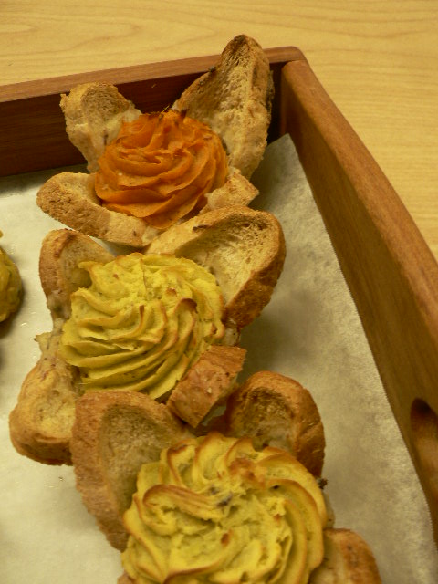 Smoked Fish Canapes with Kumara Crust