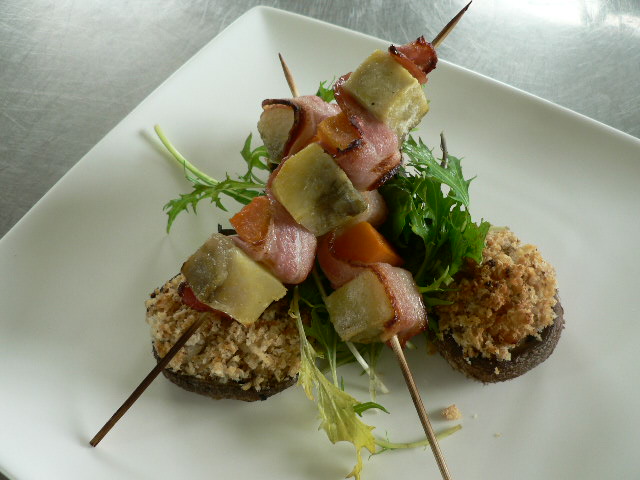 Kumara and Bacon Kebabs